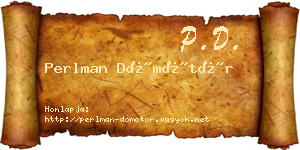 Perlman Dömötör névjegykártya